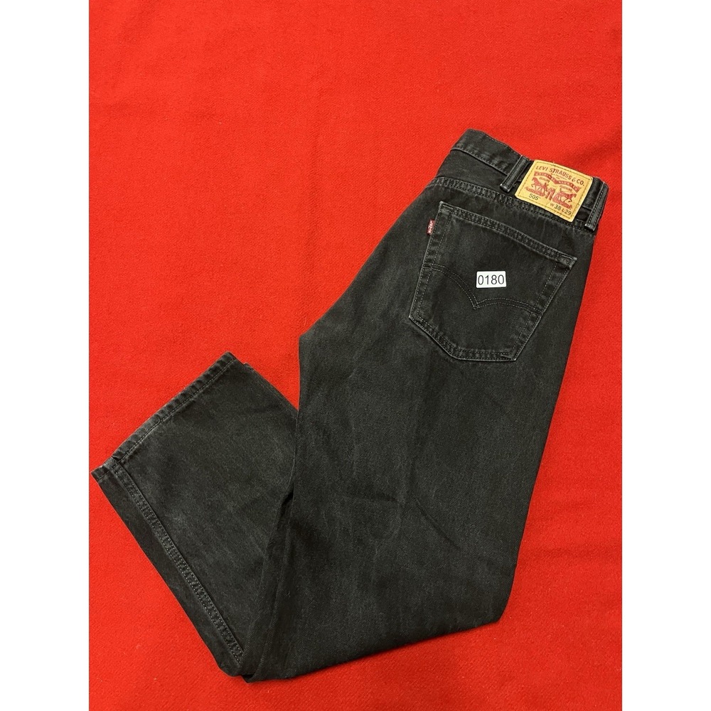 Levi's 505 Regular Fit Jeans - Black, 36Wx27L
